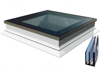 Intura platdakraam met HR++ glas 60x60 cm, vlakke lichtkoepel met hoge isolatie waarde.