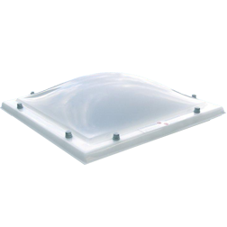 Lichtkoepel enkelwandig acrylaat in helder of opaal glas 130x130 cm.