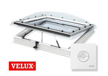 VELUX lichtkoepel elektrisch met HR++ glas en dakopstand dagmaat 60x60 cm.