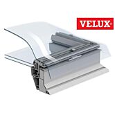 Doorsnede VELUX lichtkoepel 100x100 cm met HR++ glasplaat.