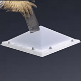 Lichtkoepel piramide enkelwandig polycarbonaat dagmaat 130X130 cm