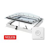 VELUX lichtkoepel elektrisch met HR++ glas en dakopstand dagmaat 90x90 cm.