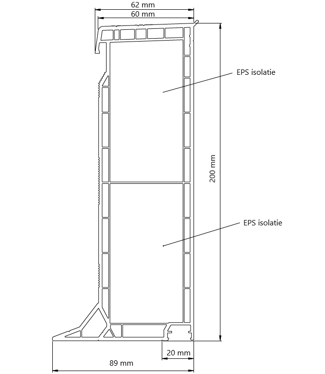 Technische tekening Skylux dakopstand 20/00 EPB